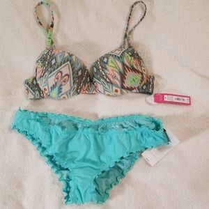 Target combo brands Women's neon print bikini M/L
